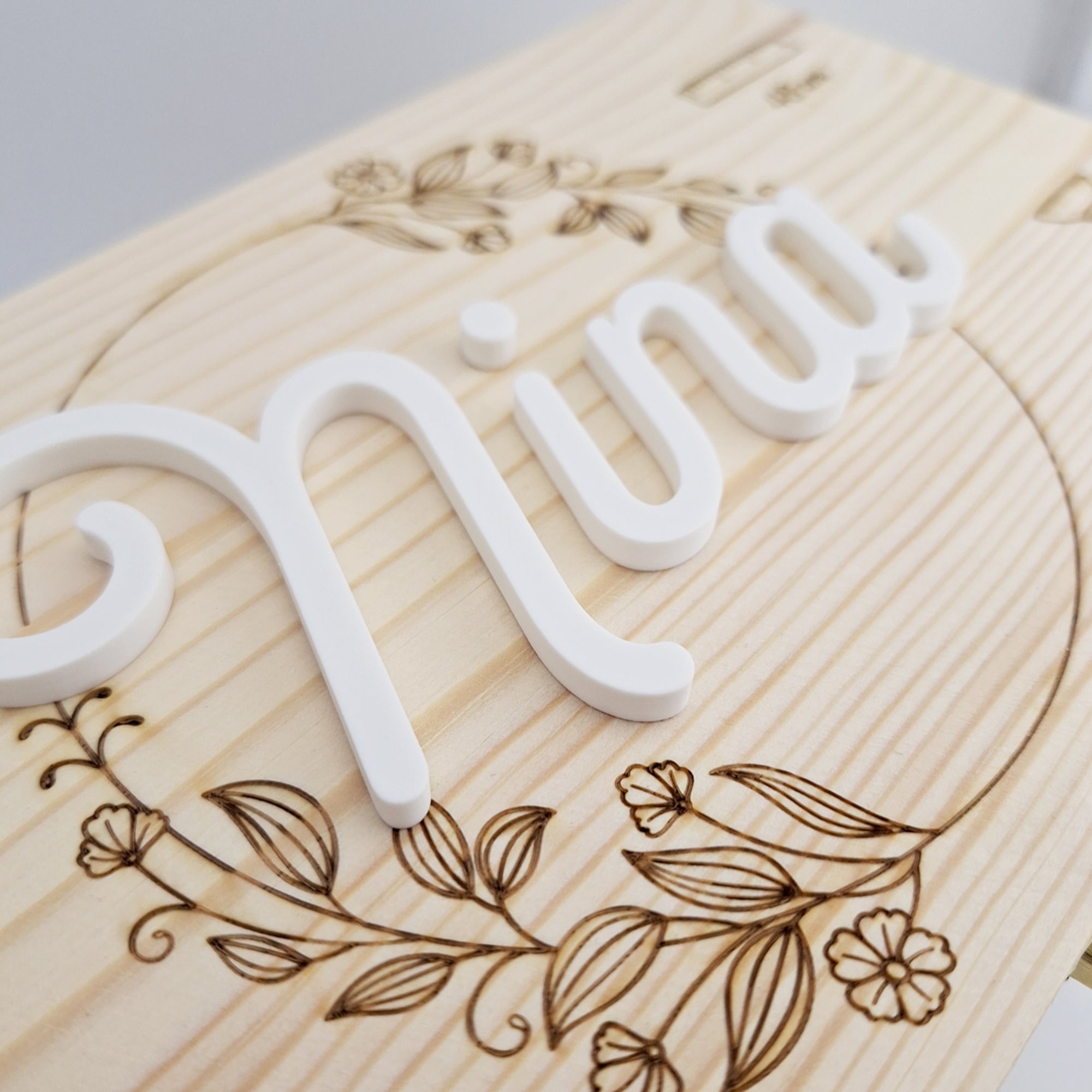 Coffret souvenir bébé en bois et prénom 3D, pour naissance ou baptême
