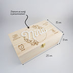 Coffret souvenir bébé en bois et prénom 3D, pour naissance ou baptême