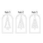 Les 3 modèles de sapin des étiquettes cadeaux en bois