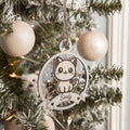 Boule de Noël en Bois Personnalisable Chat – Cadeau pour amoureux des chats