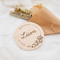 Carte de naissance bébé personnalisée en bois gravé – Décoration chambre bébé